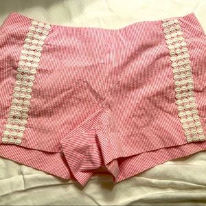 Pink Lilly Pulitzer shorts pink seat sucker size 6